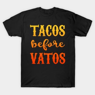 Tacos Before Vatos - red design T-Shirt